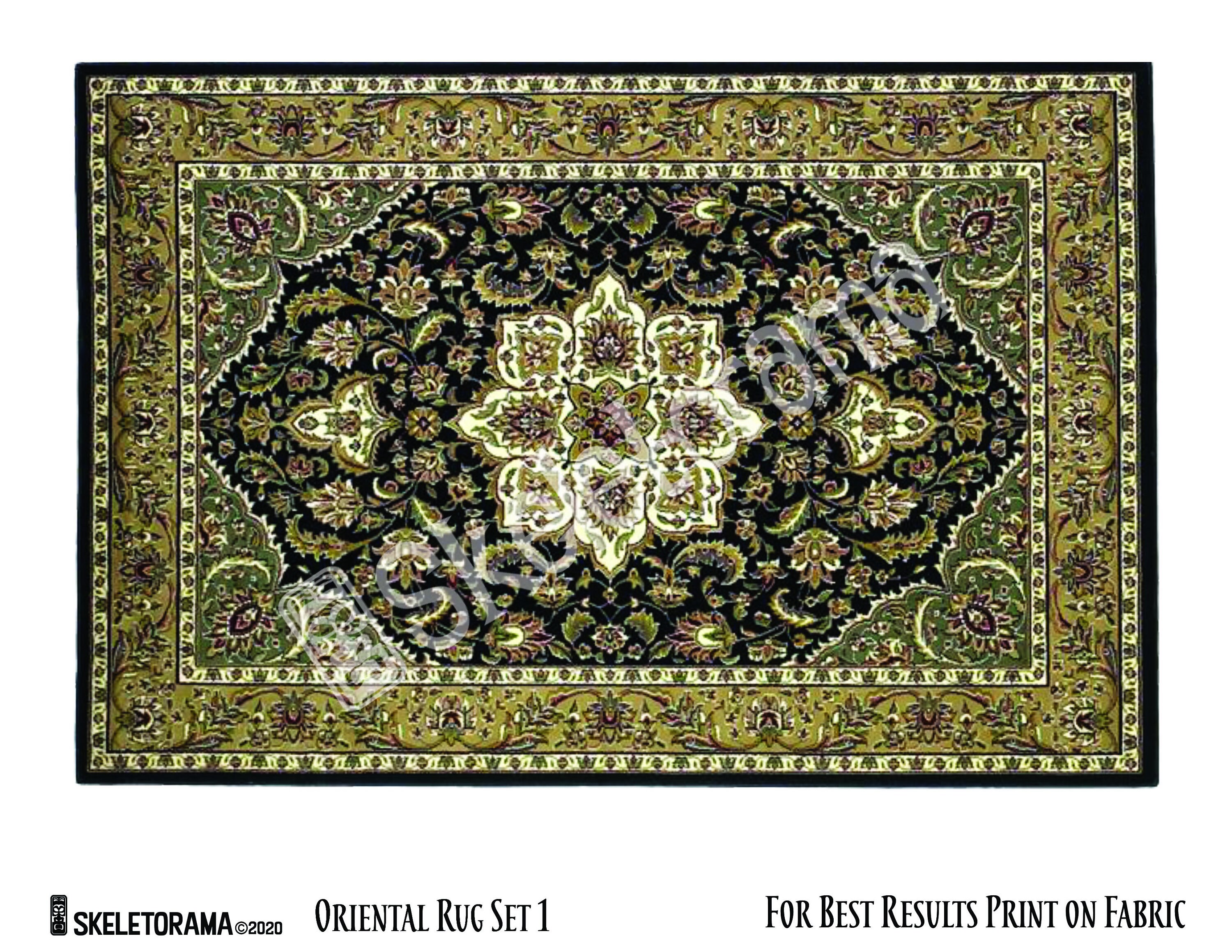 Miniature Rug Print Digital Download - Oriental Rug Set 1 - 1:12 Scale Printable Miniature ...
