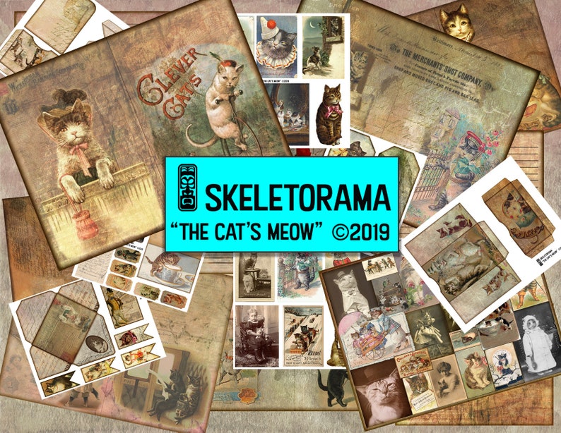 The Cat's Meow Digital Junk Journal Kit Etsy