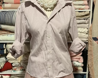 Upcycled Button-Down-Shirt Rüschenkragenbluse zweckentfremdetes Herrenhemd Preppy Top Ralph Lauren Modern Preppy