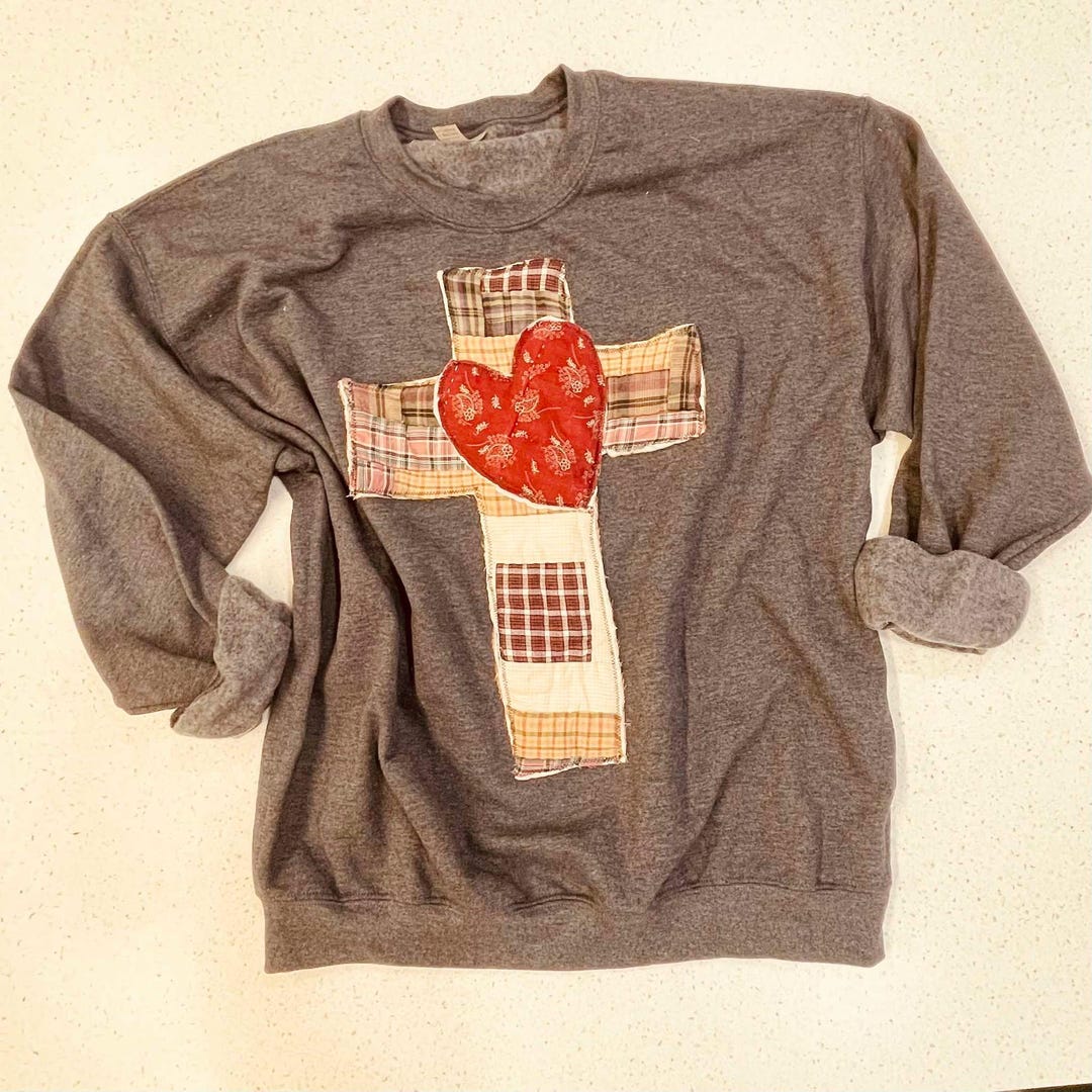 Drawn Heart Oversized Cotton Sweatshirt - Charcoal