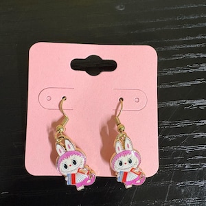 Pink Labubu-Inspired Dangle Earrings