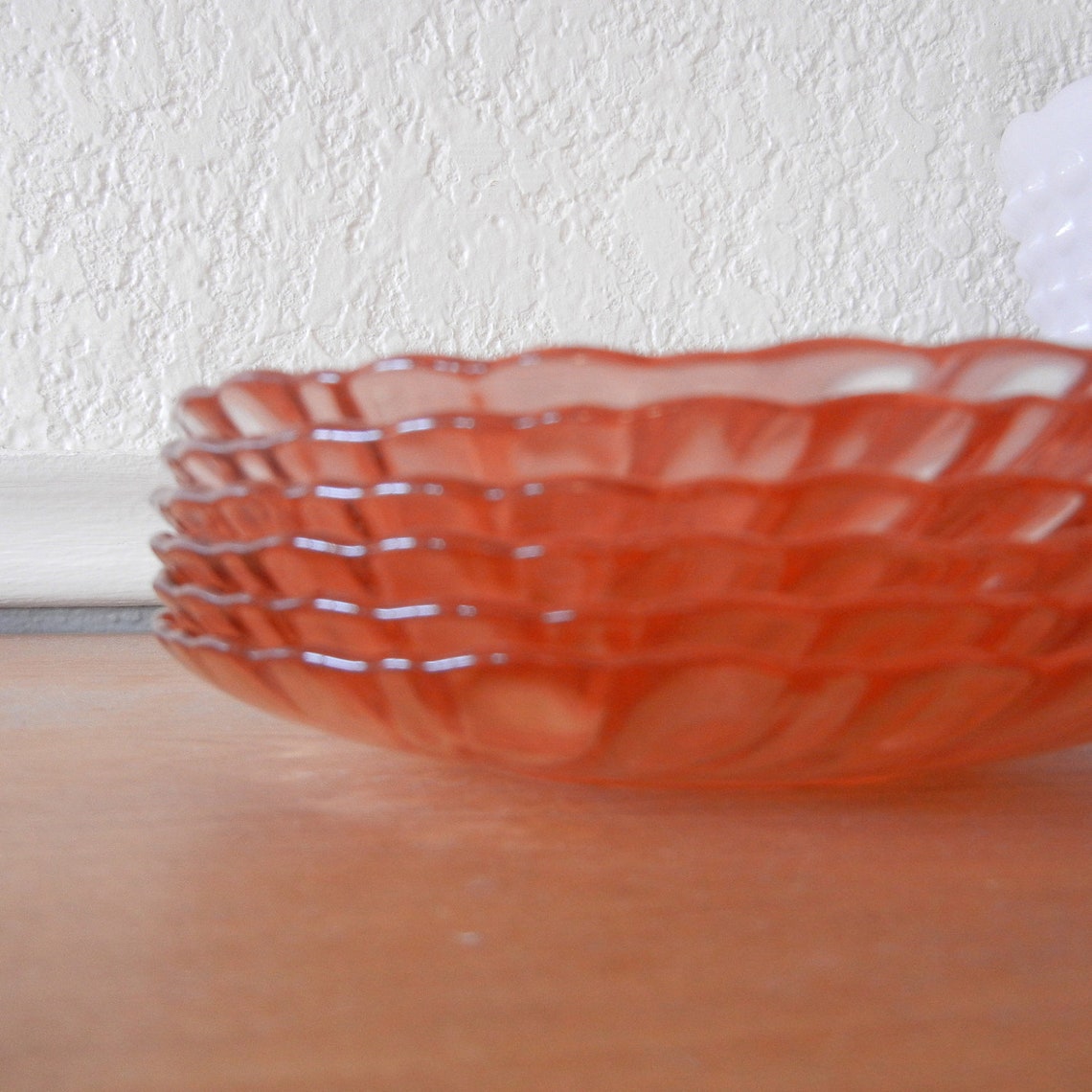 Vintage Pink Glass Plates Arcoroc France Set of 17 Plates Etsy