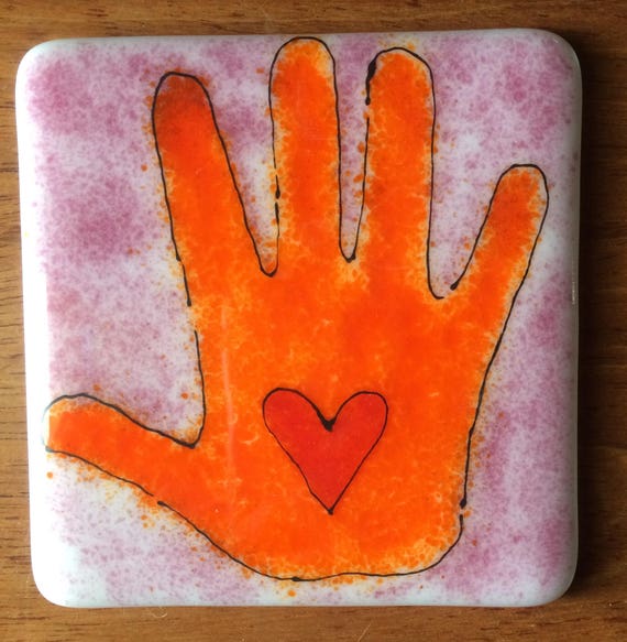 Handprint Keepsake Nursery Art Baby Handprint Art Fused Etsy