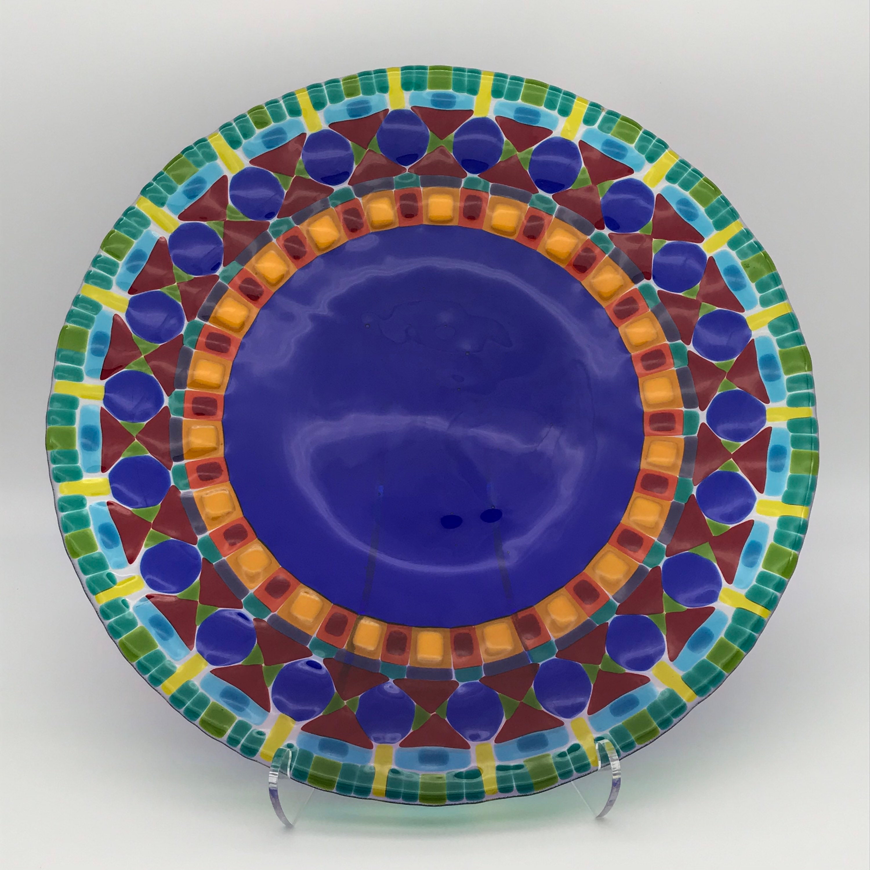 Original Art Glass Platter Stained Glass inspired platter Etsy