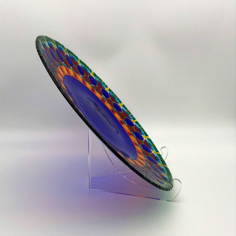 Original Art Glass Platter Stained Glass Inspired Platter Etsy