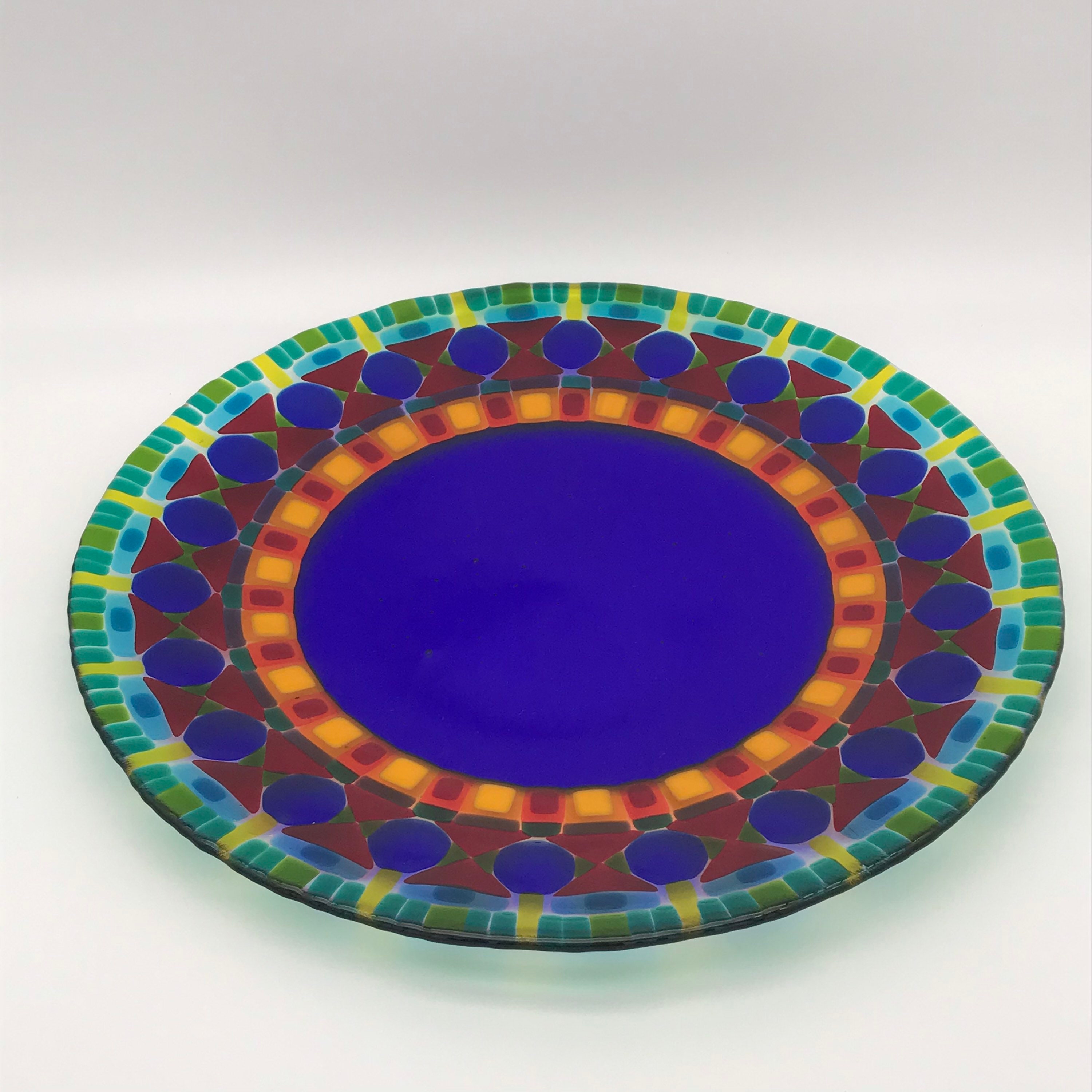 Original Art Glass Platter Stained Glass inspired platter Etsy