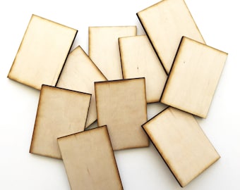 Unfinished Wood Rectangles 2.5"x 3.5" inch Set of 10, wood rectangles, DIY supplies, Craft supplies, laser cut wood, wood shape,wood cutouts