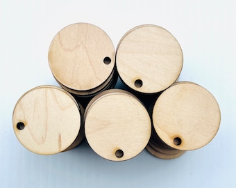 Unfinished Round Wood Circle Discs with hole 1 1/4" Set of 50, wood disc, jewelry supplies, craft earring supplies, wood jewelry, DIY crafts