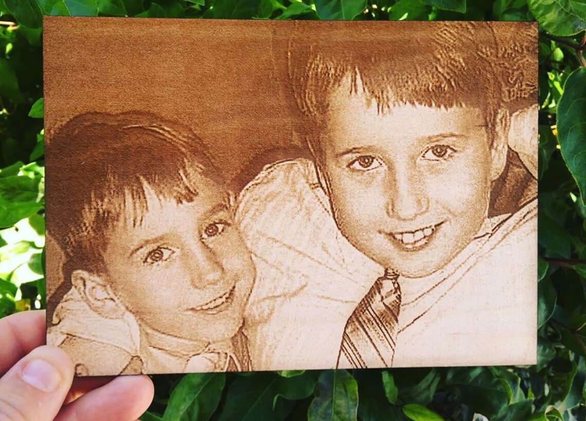Photo Engraved on Wood Engraved Wood Photo Engraved Etsy