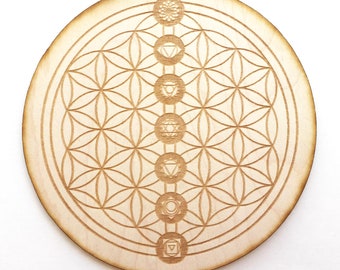 Flower of Life Grid Alta Chakra Crystal Grid Meditation Sacred Ancient Geometry Crystal Grid Chakra Witchery Meditation Healing Practice