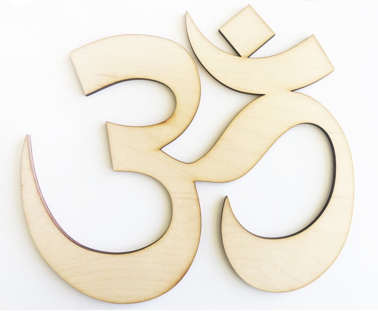 Wood Om Symbol Sign, Healing Ohm or Aum Decoration, Home Healer Cutout, Yoga or Buddha Meditation, Holistic Spiritual Healing Amplifiers,