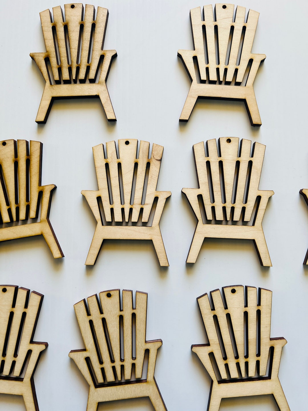 Unfinished Wood Adirondack Chair Ornaments Set of 10 Craft Etsy