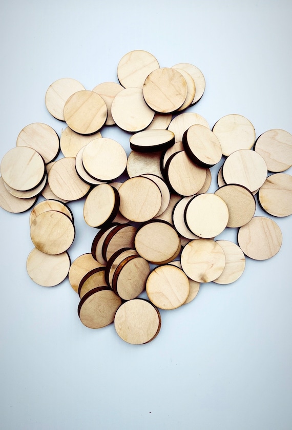 Unfinished Wooden Discs 1 1/4 Set of 25, Wood Disc, Wood Ornament