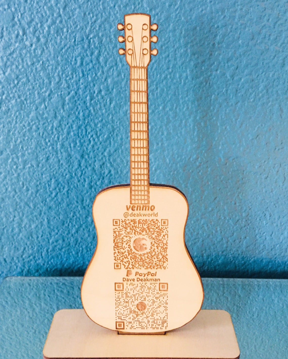 Scannable QR Code Guitar Sign QR Code website link business Etsy