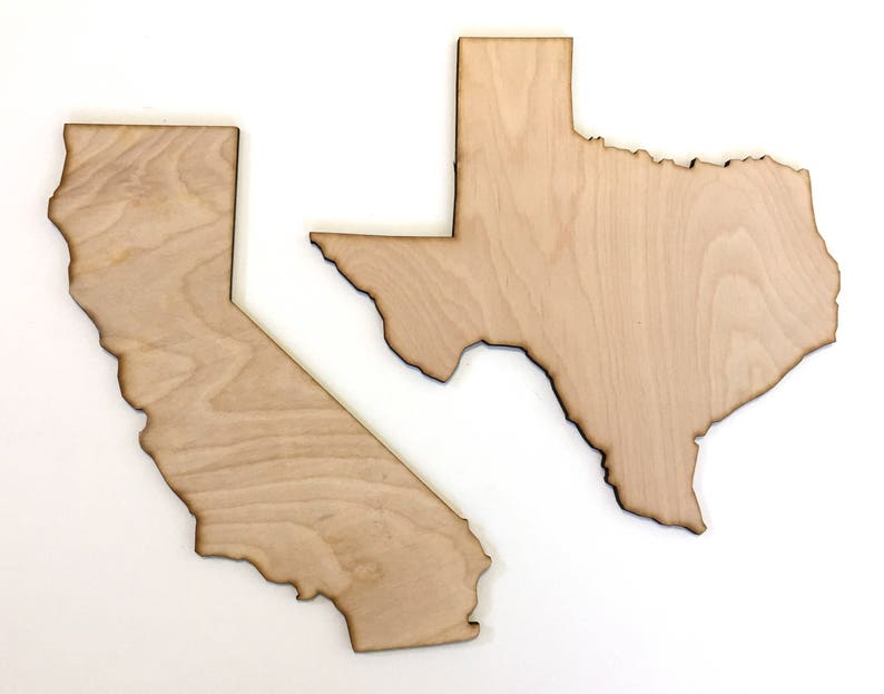 USA State laser cut out door hanger home decor United States wood cut outs State pride wall decor Wood State Cut Out