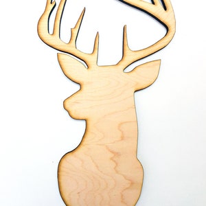 Unfinished Buck Wood Cutout, Deer head Cutout, Stag, Deer head, Male Deer,  Woodland Wildlife, Forest Creature, Unfinished Wood Deer Craft