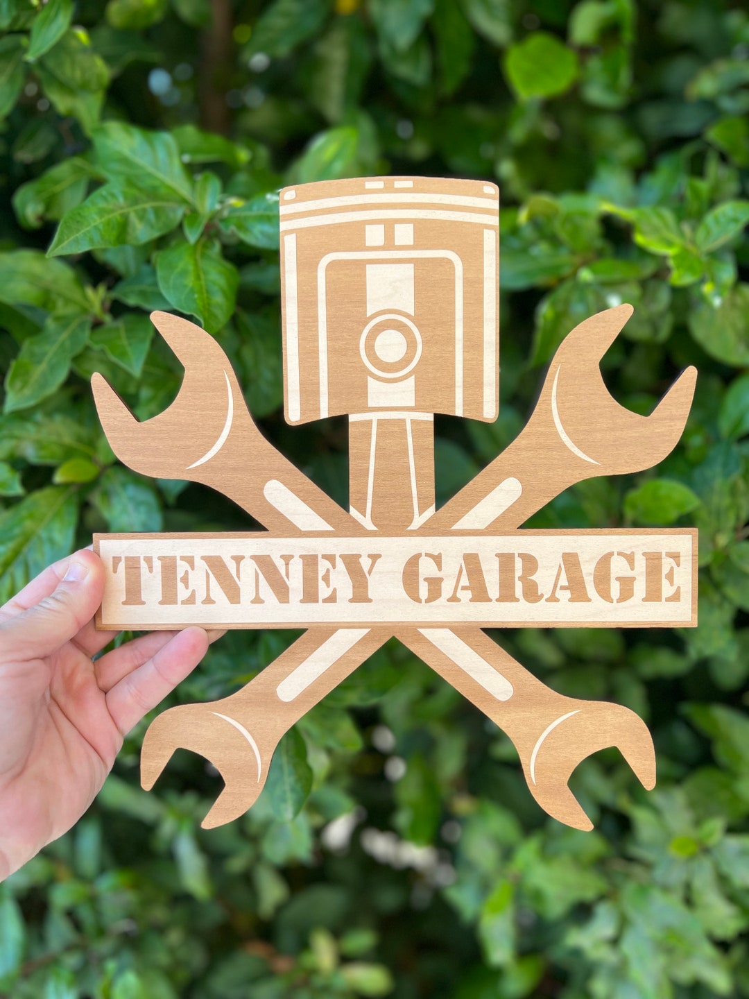 Dads Garage Mechanic Wrench Sign Piston Door Sign Etsy
