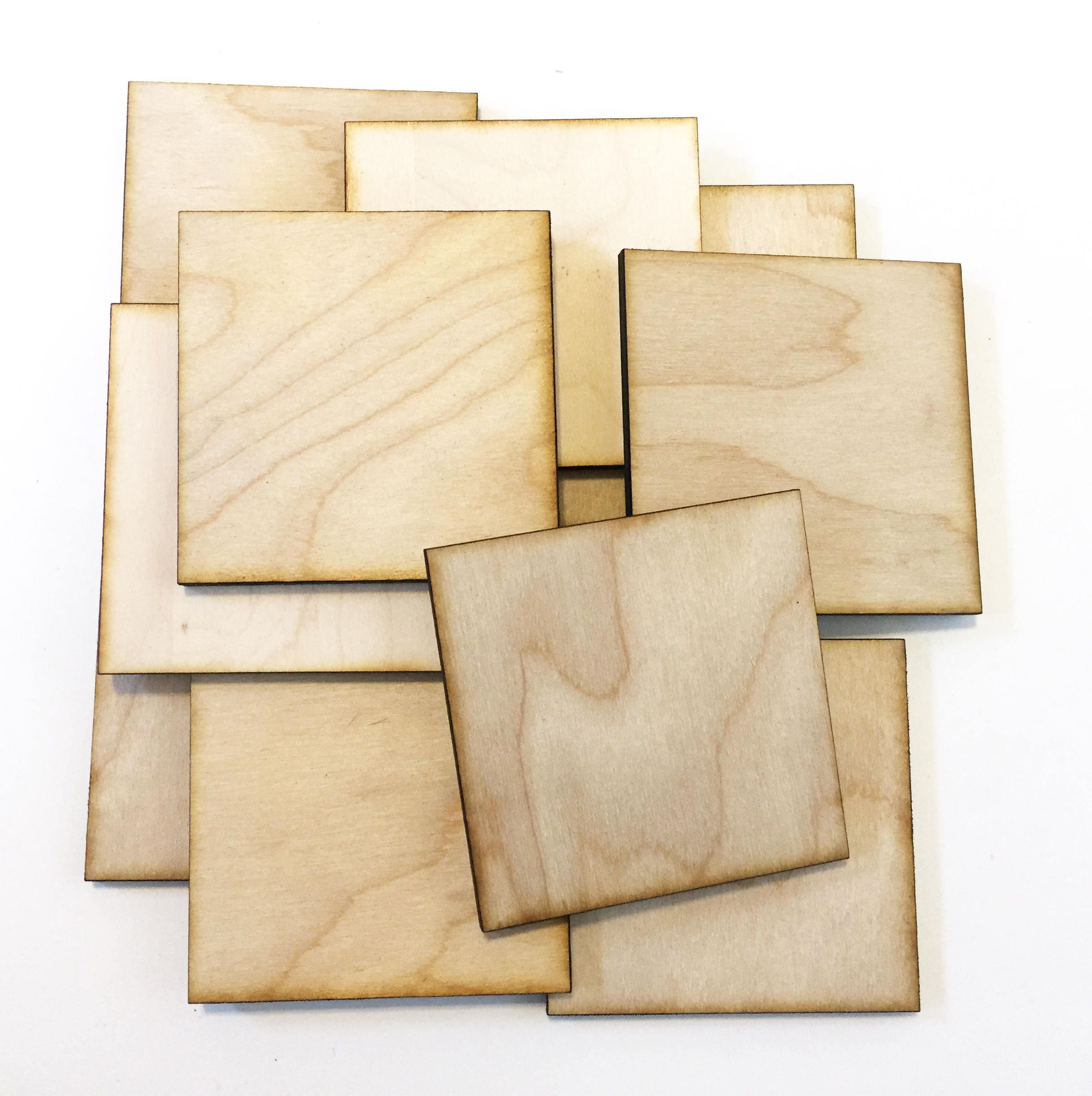 Unfinished Wood Squares 3 inch Set of 25 wood square Etsy