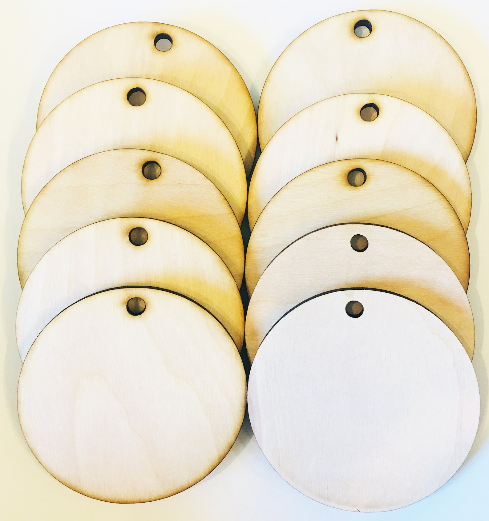 Unfinished Large Round Wood Circle Discs With Hole 3 1/2 Etsy