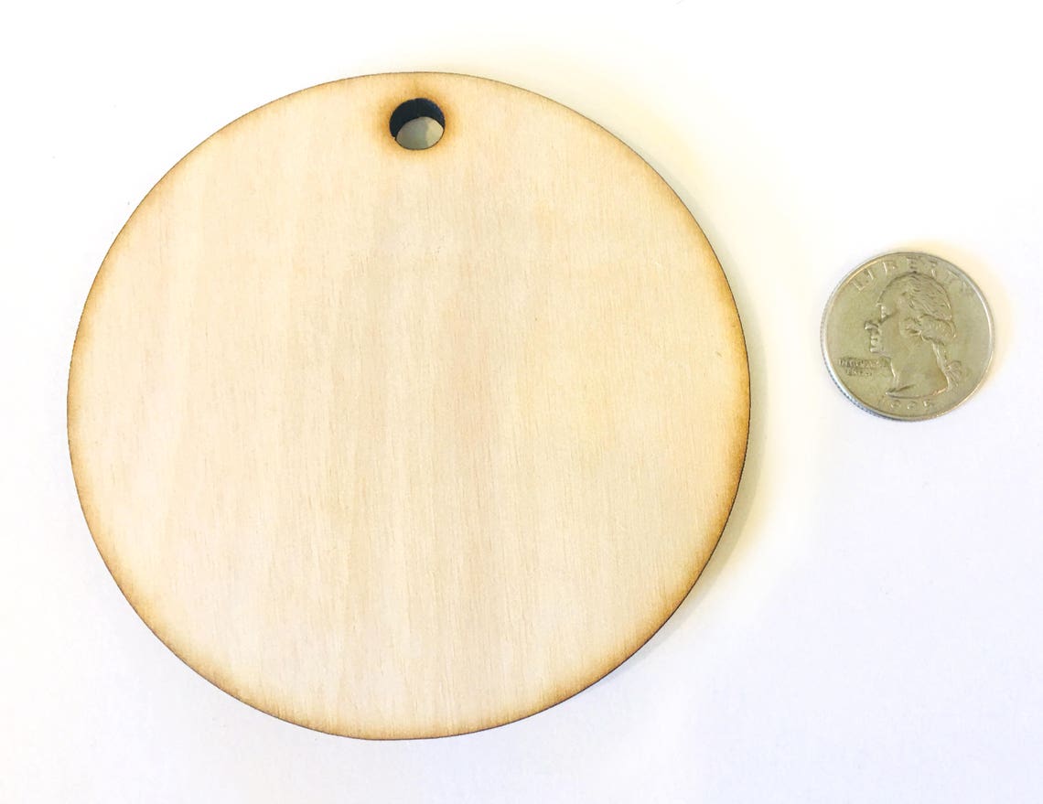 Unfinished Large Round Wood Circle Discs With Hole 3 1/2 Etsy