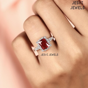 2 CT Ruby Emerald Gem Stone Diamond luxuri Wedding Ring | Handmade Fine Jewelry