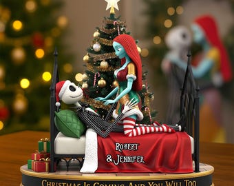 Placa acrílica personalizada de Jack y Sally, decoración romántica oscura, regalo de aniversario personalizado