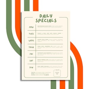 Modern Editable Canva Menu Template for Cafe Coffee Shop Brunch Restaurant Digital Download Printable DIY Menu Design Instant Access Easy