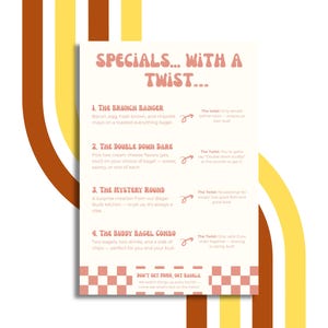 Modern Editable Canva Menu Template for Cafe Coffee Shop Brunch Restaurant Digital Download Printable DIY Menu Design Instant Access Easy