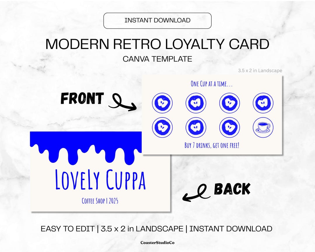 Editable Loyalty Card Template, Customer Punch Card, Printable Discount ...