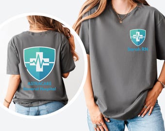 T-Shirt mit individuellem Firmenlogo, Vorder- und Rückseite bedruckt, personalisierte Arbeitskleidung in großen Mengen, Firmenlogo-Uniform