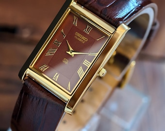 Vintage Seiko Solar V116-0AD0 Mens Quartz Watch Full Set New Never