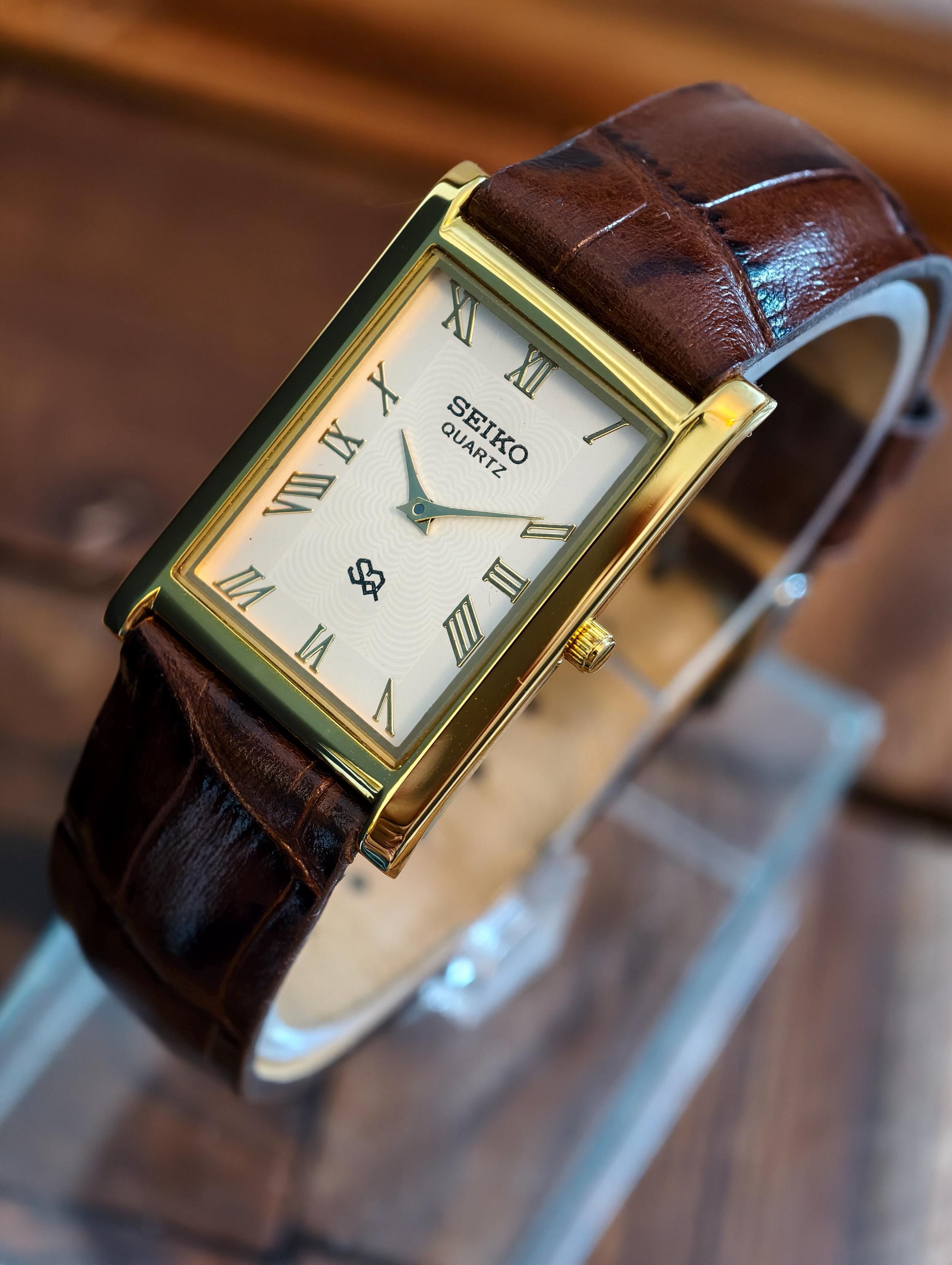 Brown Leather Square Watch - Etsy Canada display picture 2