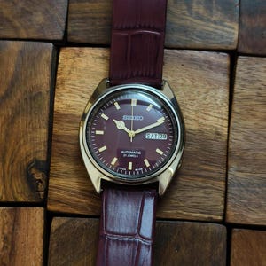 Rare Purple Seiko Automatic Cal 6309 Men's Wrist Watch Made in Japan