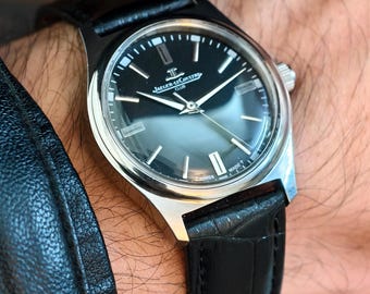 Vintage Jaeger-LeCoultre Club Black Dial Men Watch | Hand-Wound Swiss Classic | Timeless Luxury Gift