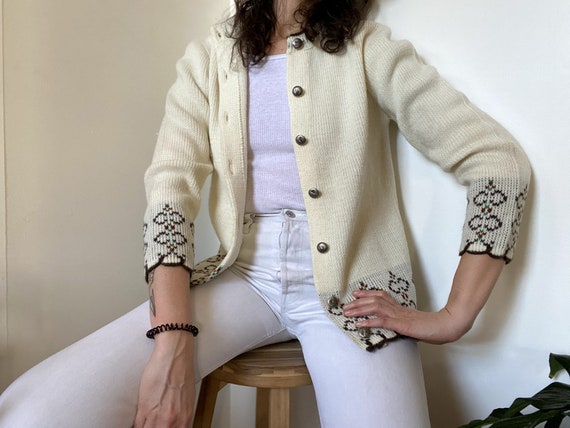 1950's Cream Cardigan, by Marvin USA - image 4