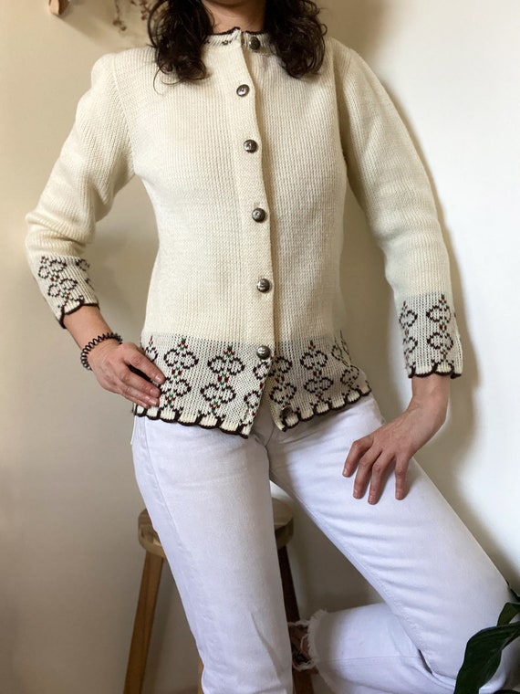 1950's Cream Cardigan, by Marvin USA - image 3