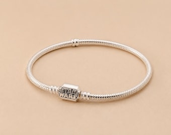 Pandora Style 925 Silver Star Wars Bracelet – Sterling Silver Galaxy Charm Bangle Gift for Fans