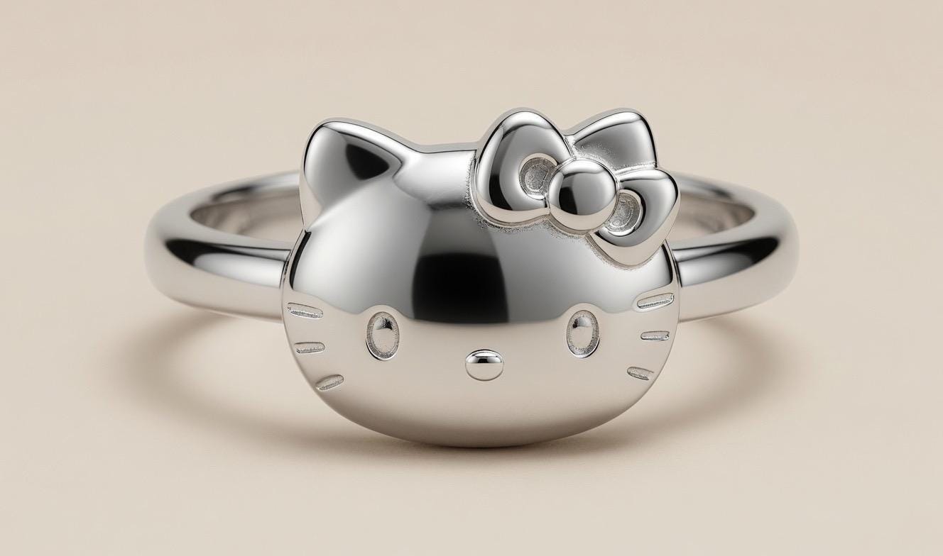 Hello kittys ring - Etsy 日本
