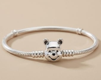 Pandora Style Silver Bracelet – Bear Inspired Charm Bracelet – Cute Storybook Jewelry