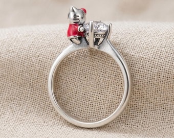 Vintage Swarovski Crystal Hello Kitty Ring - Etsy