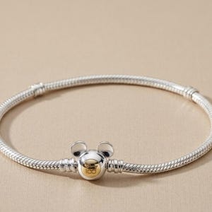 Pandora 925 Sterling Silver Musse Pigg Charm Armband – Ormkedja