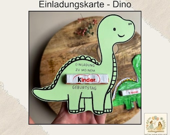 Dinosaur birthday invitation card, A4 PDF printable template | Children's invitation | Dinosaur birthday invitation craft template