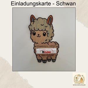 Lama as a children&#39;s birthday invitation card A4 PDF printable template | Children&#39;s invitation | Craft template for a DIY Lama birthday invitation