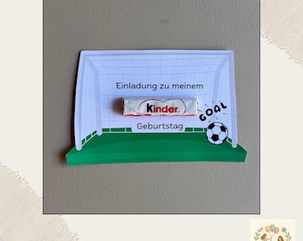Football as a children's birthday invitation card A4 PDF print template | Children's invitation | Craft template birthday invitation football