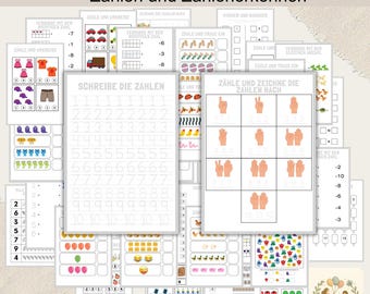 Number Learning Workbook for Kindergarten, Preschool, and Homeschooling | Counting, Number Recognizing | Digital File for Learning | Instant PDF Download
