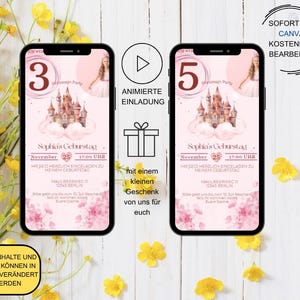 Digitale Geburtstags Party Einladung - für Kinder Mädchen / Jungen - WhatsApp Geburtstagseinladung - Geburtstagseinladung Prinzessin