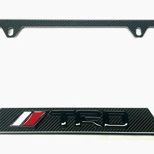 Carbon Fiber Look 3D TRD License Plate Frame Cover