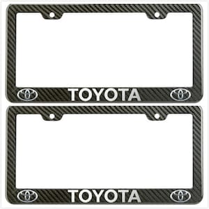 2pcs Racing License Plate Frame Cover For Toyota Carbon Fiber Look