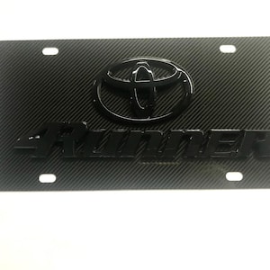 3D Black 4 Runner Pre Runner License Plate Tag For Toyota Stainless Steel