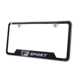 Capa de moldura de placa de carro F-Sport de vinil de fibra de carbono em aço inoxidável